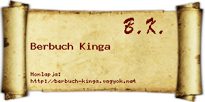 Berbuch Kinga névjegykártya