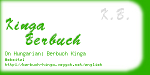 kinga berbuch business card